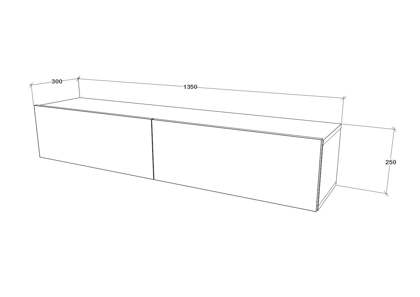 Comoda TV haaus Isla, 2 Usi, Stejar Artisan, 135 x 28 x 25 cm