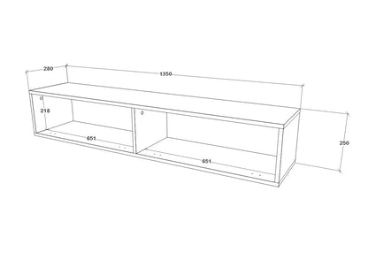 Comoda TV haaus Isla, 2 Usi, Alb, 135 x 28 x 25 cm