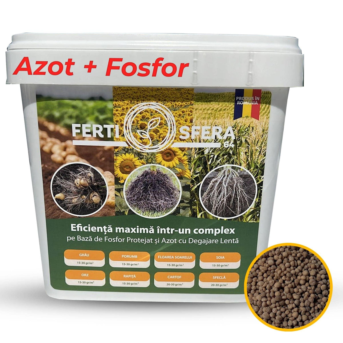 Ingrasamant Complex NP cu Azot si Fosfor - Ferti Sfera 64, 18% N, 46% P2O6
