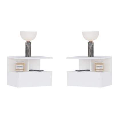 Set 2 Noptiere suspendate Kabi, 1 Usa, Alb, 45 x 30 x 34 cm