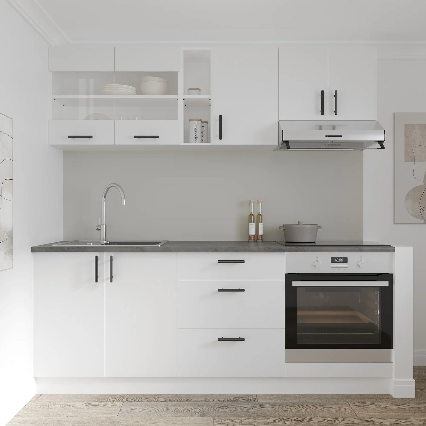 Corp Baza haaus Karo, 3 Sertare, Alb, 60 x 50 x 80 cm