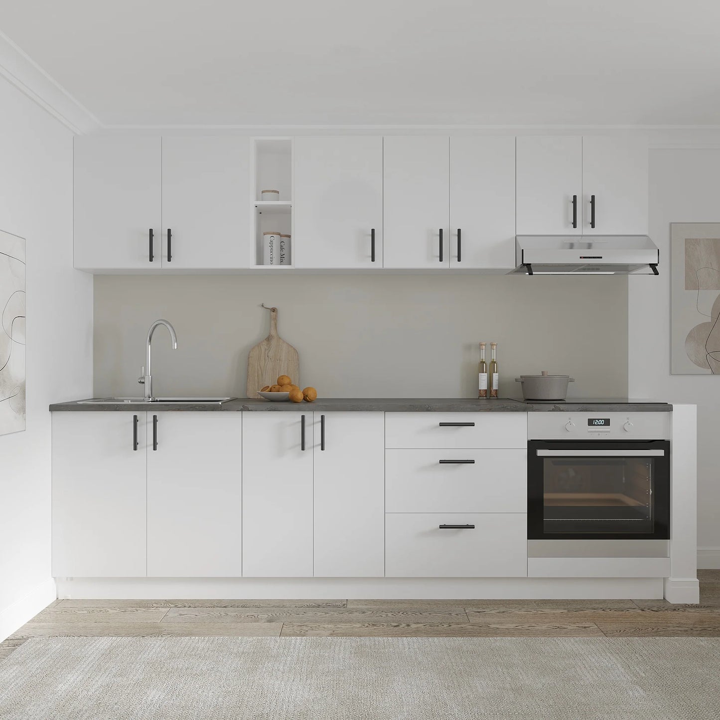 Set Bucatarie haaus Karo V18, Alb, Blat Thermo 28 mm, L 260 cm