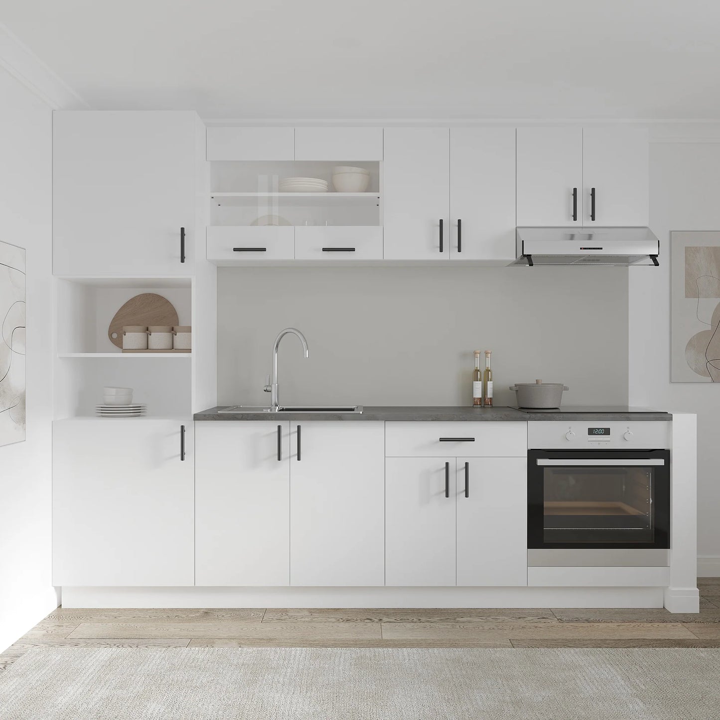 Corp haaus Turn Karo, 2 Usi, cu spatiu cuptor, Alb, 60 x 57 x 210 cm