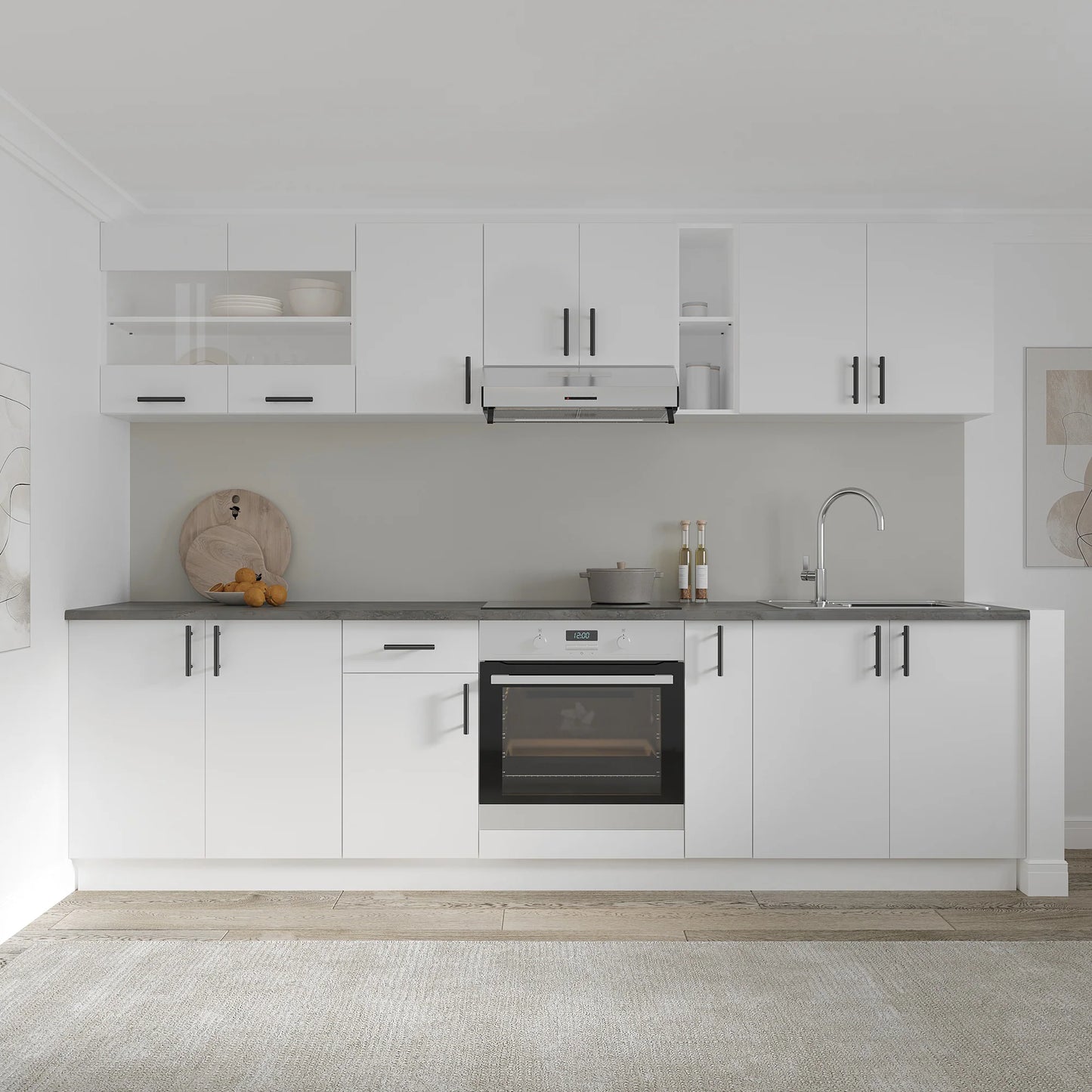 Set Bucatarie haaus Karo V21, Alb, Blat Thermo 28 mm, L 280 cm