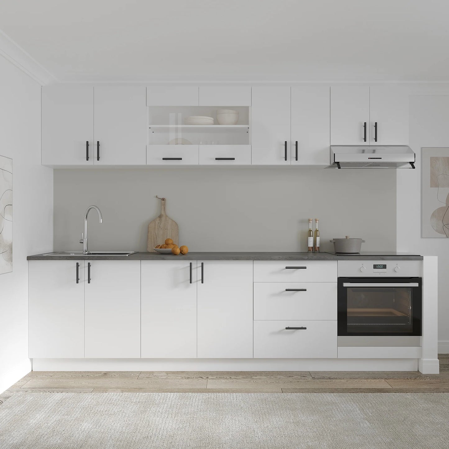 Corp Superior haaus Karo, 2 Usi, cu sticla, Alb, 80 x 30 x 60 cm