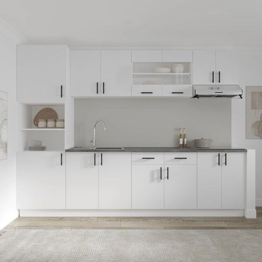 Set Bucatarie haaus Karo V23, Alb, Blat Thermo 28 mm, L 280 cm
