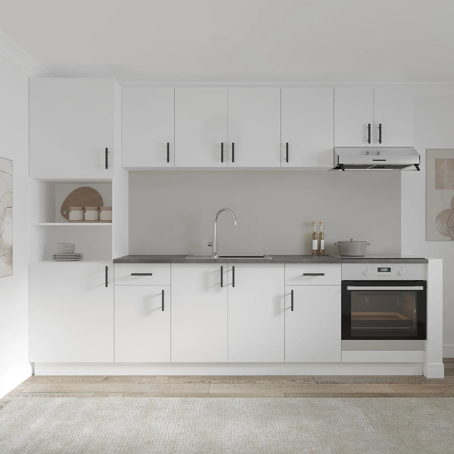 Set Bucatarie haaus Karo V24, Alb, Blat Thermo 28 mm, L 280 cm
