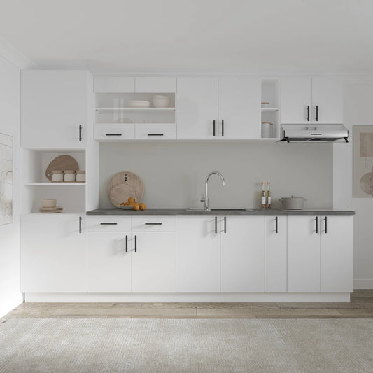 Set Bucatarie haaus Karo V26, Alb, Blat Thermo 28 mm, L 300 cm