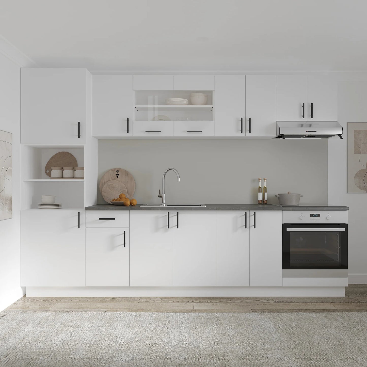Corp haaus Turn Karo, 2 Usi, cu spatiu cuptor, Alb, 60 x 57 x 210 cm