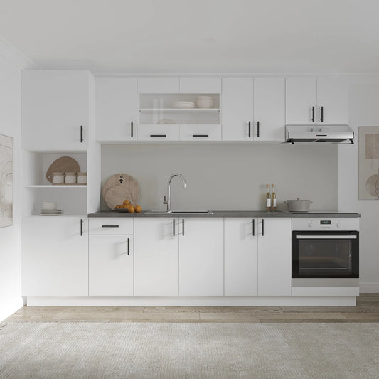 Set Bucatarie haaus Karo V27, Alb, Blat Thermo 28 mm, L 300 cm