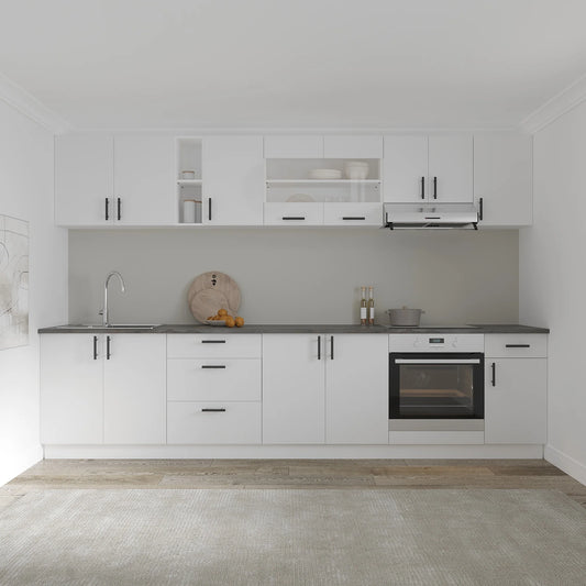 Set Bucatarie haaus Karo V28, Alb, Blat Thermo 28 mm, L 320 cm