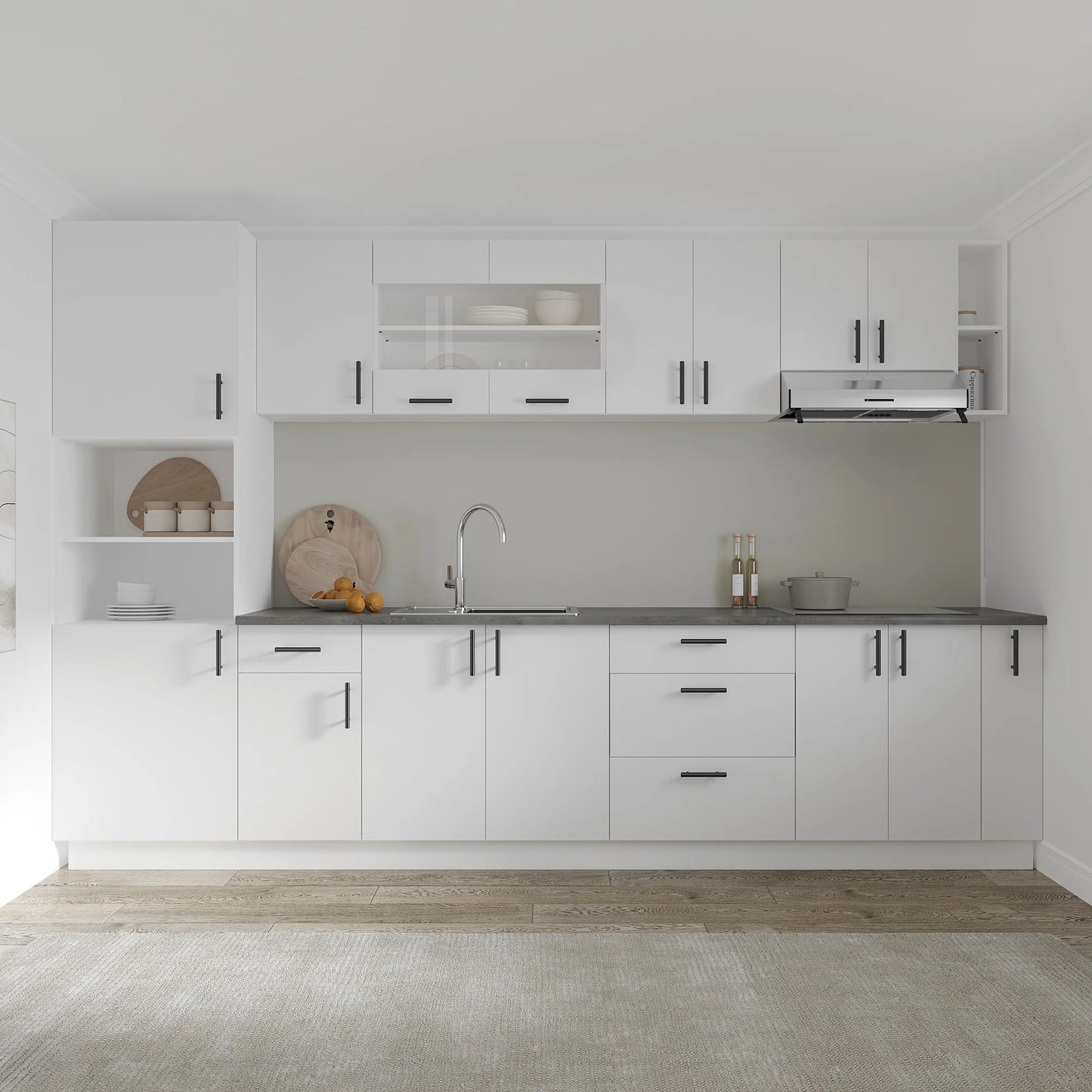 Set Bucatarie haaus Karo V29, Alb, Blat Thermo 28 mm, L 320 cm