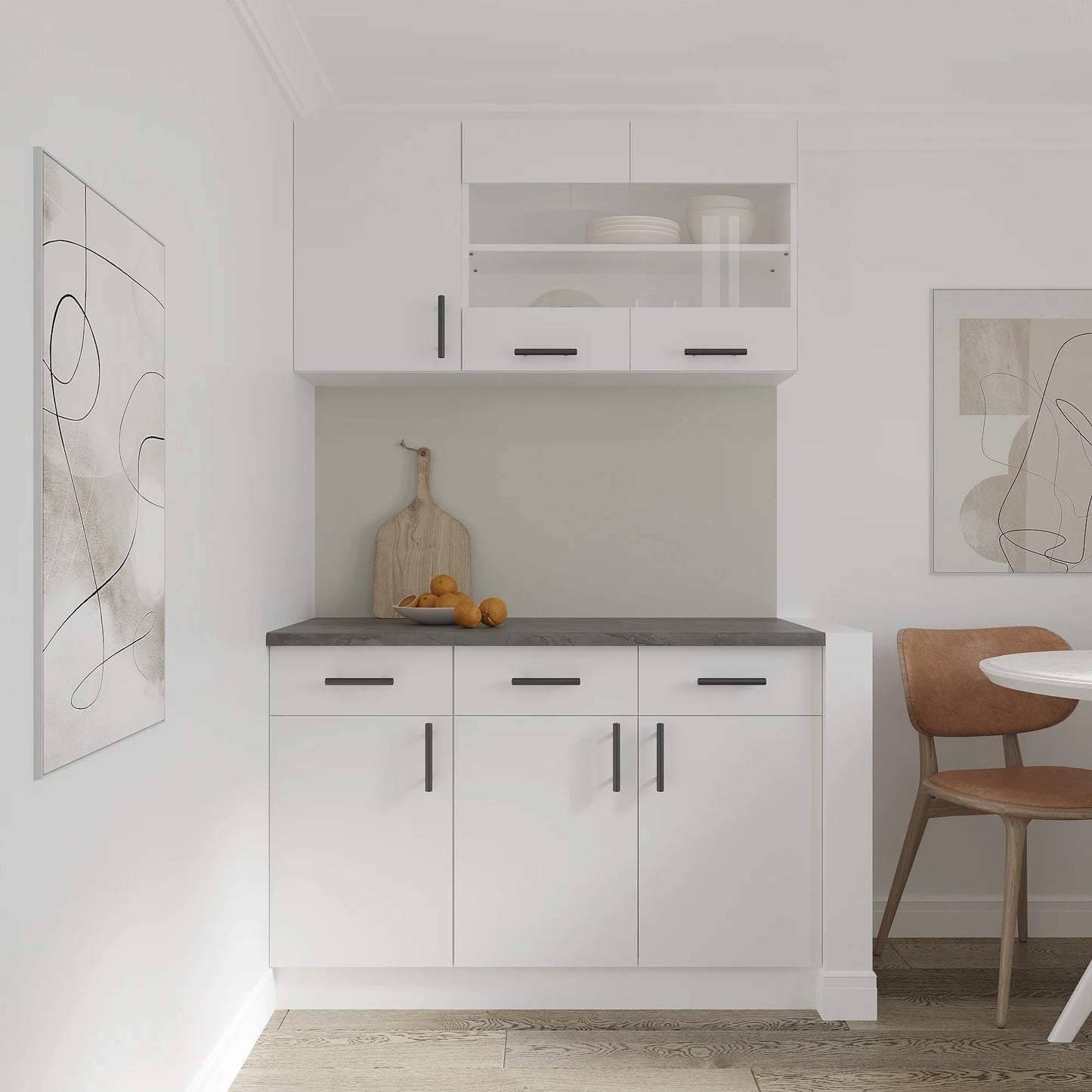 Corp Baza haaus Karo, 2 Sertare, 2 Usi, Alb, 80 x 50 x 80 cm