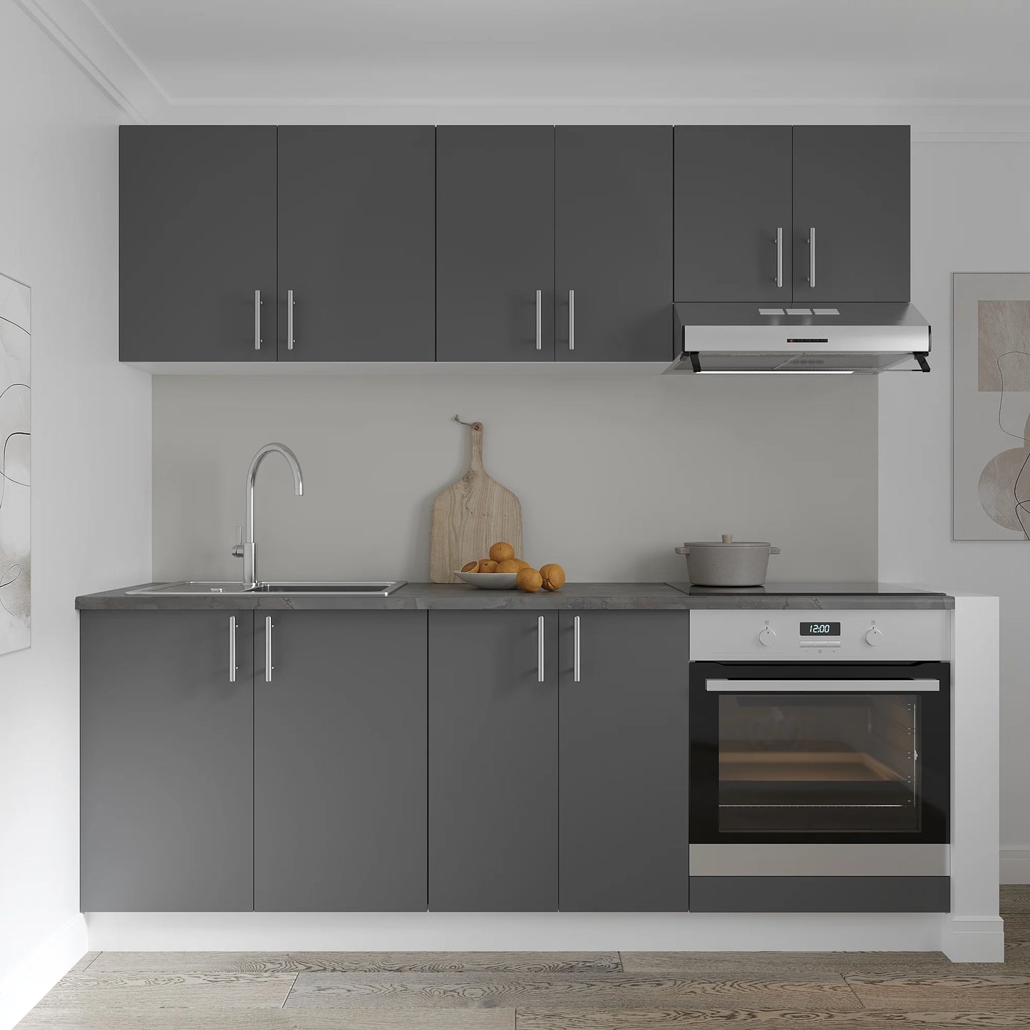 Corp haaus Cuptor Karo, Antracit/Alb, 60 x 50 x 80 cm