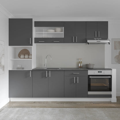 Corp haaus Turn Karo, 2 Usi, cu spatiu cuptor, Antracit/Alb, 60 x 57 x 210 cm