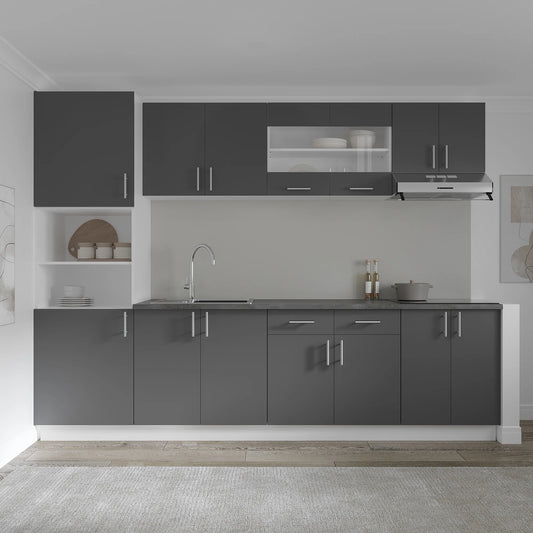 Set Bucatarie haaus Karo V23, Antracit/Alb, Blat Thermo 28 mm, L 280 cm