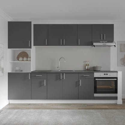 Set Bucatarie haaus Karo V24, Antracit/Alb, Blat Thermo 28 mm, L 280 cm