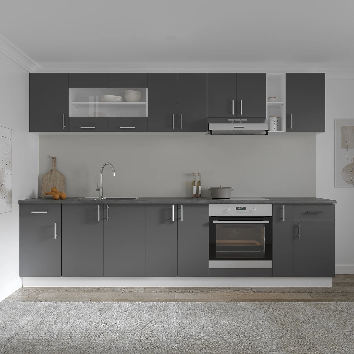 Corp Superior haaus Karo, 2 Usi, Antracit/Alb, 60 x 30 x 60 cm