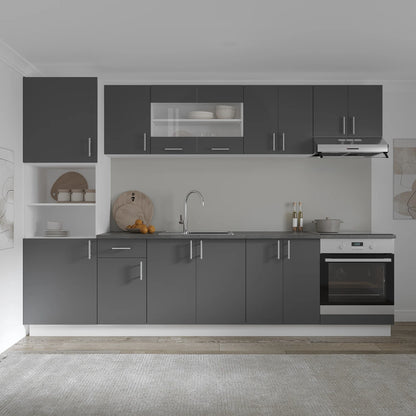 Corp haaus Turn Karo, 2 Usi, cu spatiu cuptor, Antracit/Alb, 60 x 57 x 210 cm