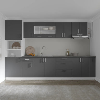 Corp Baza haaus Karo, 1 Sertar, 1 Usa, Antracit/Alb, 40 x 50 x 80 cm