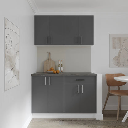 Corp Baza haaus Karo, 1 Sertar, 2 Usi, Antracit/Alb, 60 x 50 x 80 cm