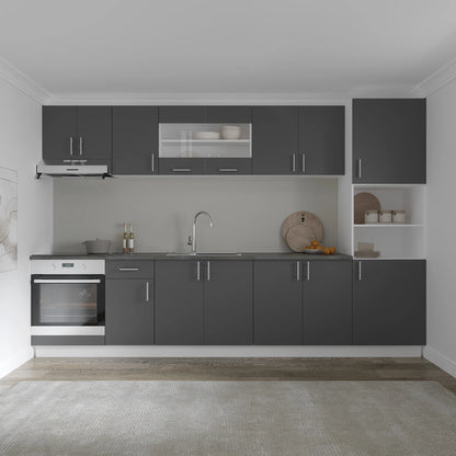 Corp Superior haaus Karo, 2 Usi, cu sticla, Antracit/Alb, 80 x 30 x 60 cm
