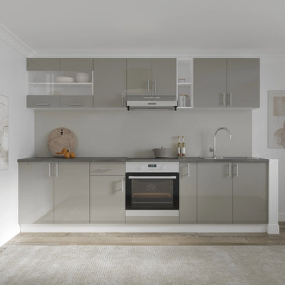 Corp Baza haaus Karo, 2 Usi, Gri Lucios/Alb, MDF, 80 x 50 x 80 cm