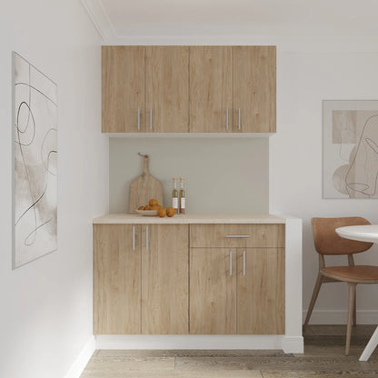 Corp Baza haaus Karo, 2 Usi, Lemn Natural/Alb, 60 x 50 x 80 cm