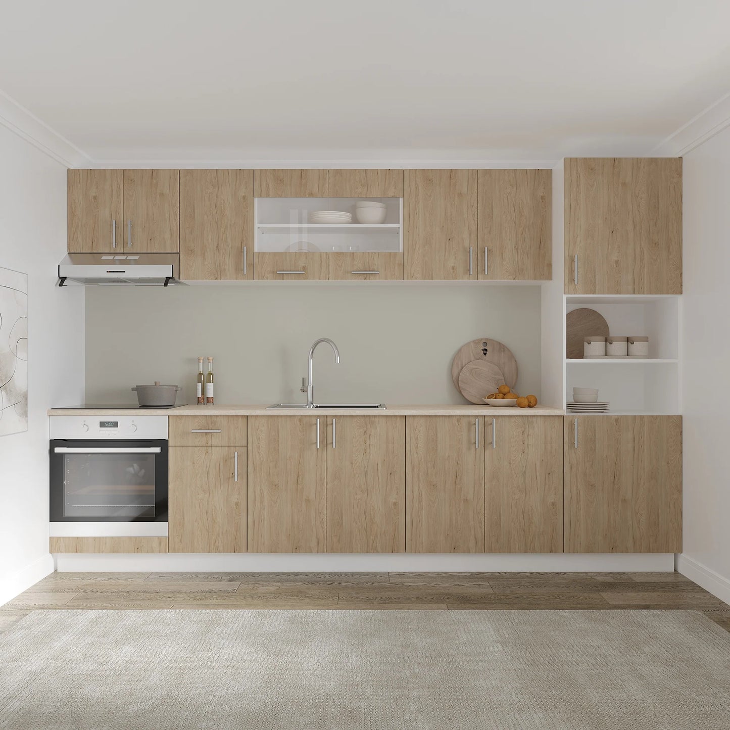 Corp Superior haaus Karo, 1 Usa, Lemn Natural/Alb, 40 x 30 x 60 cm