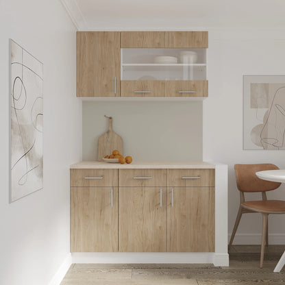 Corp Baza haaus Karo, 2 Sertare, 2 Usi, Lemn Natural/Alb, 80 x 50 x 80 cm
