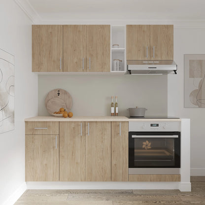 Corp Superior haaus Karo, O Usa, cu sticla, Lemn Natural/Alb, 40 x 30 x 60 cm