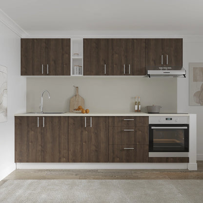 Set Bucatarie haaus Karo V18, Stejar Bronz/Alb, Blat Thermo 28 mm, L 260 cm