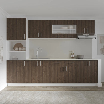 Set Bucatarie haaus Karo V23, Stejar Bronz/Alb, Blat Thermo 28 mm, L 280 cm