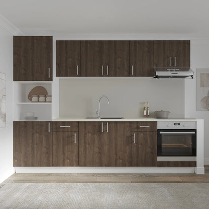 Set Bucatarie haaus Karo V24, Stejar Bronz/Alb, Blat Thermo 28 mm, L 280 cm