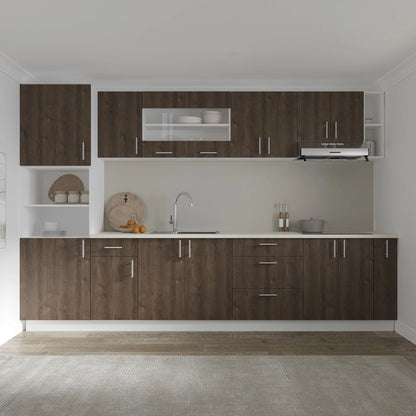 Set Bucatarie haaus Karo V29, Stejar Bronz/Alb, Blat Thermo 28 mm, L 320 cm