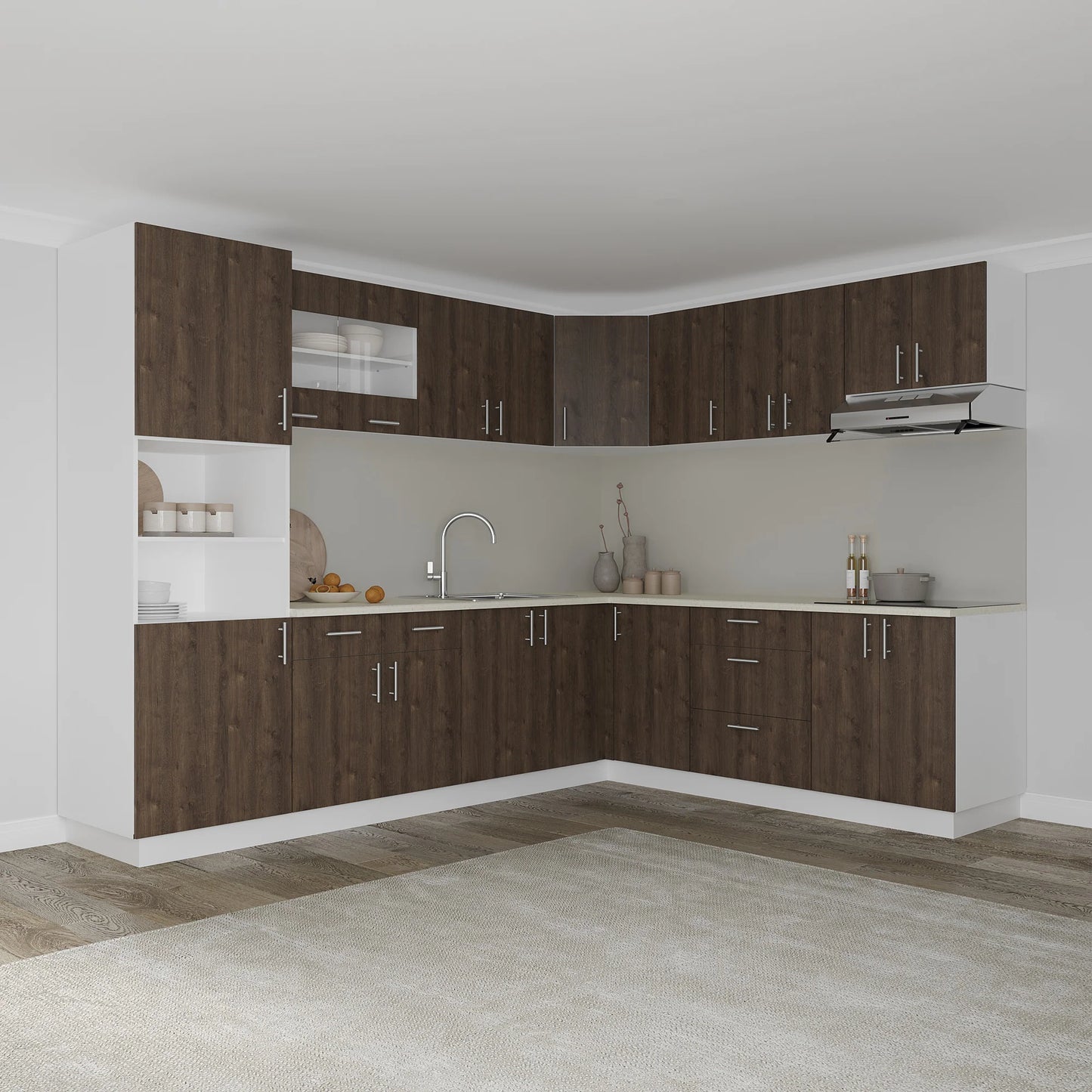 Corp Superior haaus Colt Karo, Stejar Bronz/Alb, 60 x 60 x 60 cm