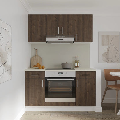 Set Bucatarie haaus Karo V5, Stejar Bronz/Alb, Blat Thermo 28 mm, L 140 cm
