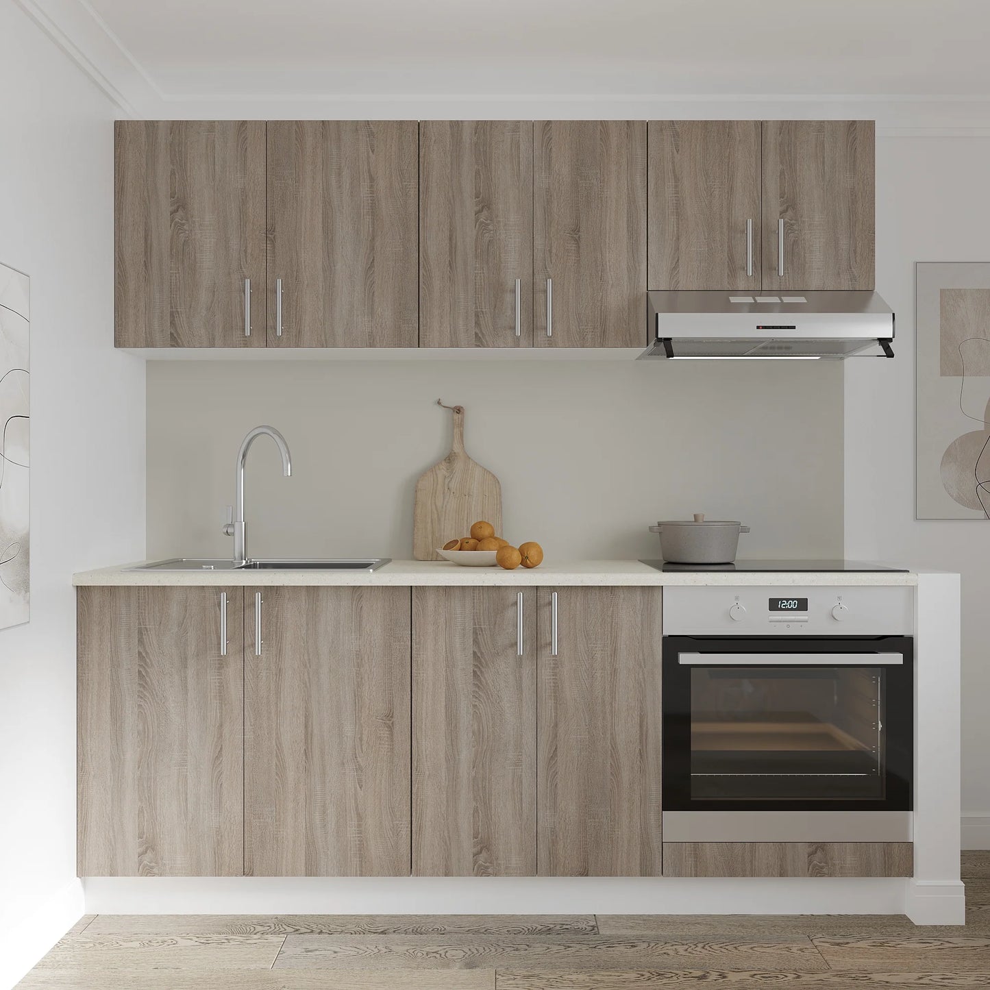Corp haaus Cuptor Karo, Stejar Sonoma Inchis/Alb, 60 x 50 x 80 cm