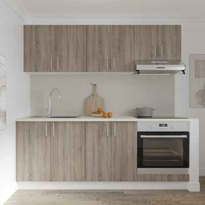 Corp haaus Cuptor Karo, Stejar Sonoma Inchis/Alb, 60 x 50 x 80 cm