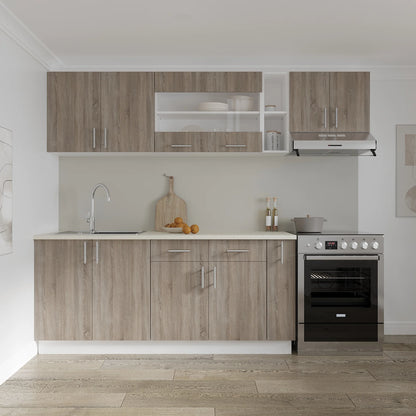 Corp Baza haaus Karo, 2 Sertare, 2 Usi, Stejar Sonoma Inchis/Alb, 80 x 50 x 80 cm