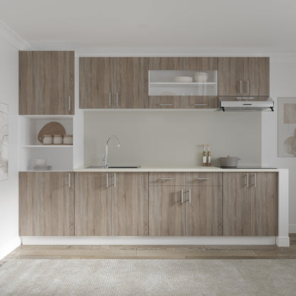 Corp Baza haaus Karo, 2 Sertare, 2 Usi, Stejar Sonoma Inchis/Alb, 80 x 50 x 80 cm