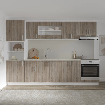 Corp haaus Turn Karo, 2 Usi, cu spatiu cuptor, Stejar Sonoma Inchis/Alb, 60 x 57 x 210 cm