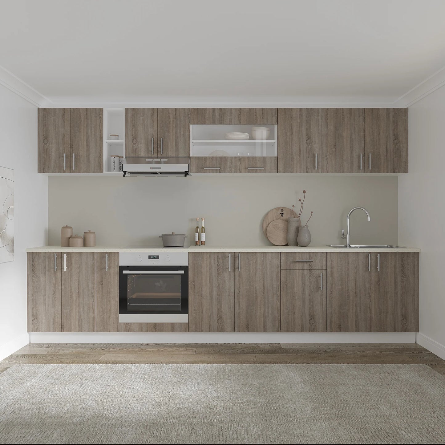 Corp Baza haaus Karo, 2 Usi, Stejar Sonoma Inchis/Alb, 60 x 50 x 80 cm