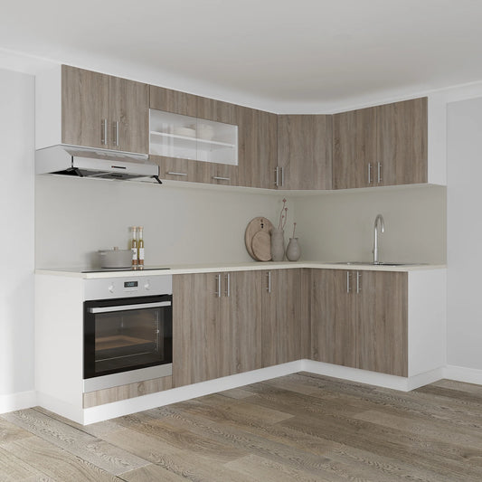 Corp Baza haaus Colt Karo, Stejar Somona Inchis/Alb, 98 x 50 x 80 cm