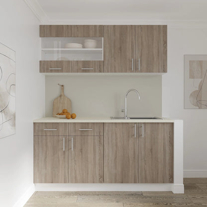 Corp Superior haaus Karo, 2 Usi, Stejar Sonoma Inchis/Alb, 80 x 30 x 60 cm