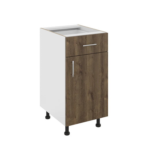 Corp Baza haaus Karo, 1 Sertar, 1 Usa, Stejar Bronz/Alb, 40 x 50 x 80 cm