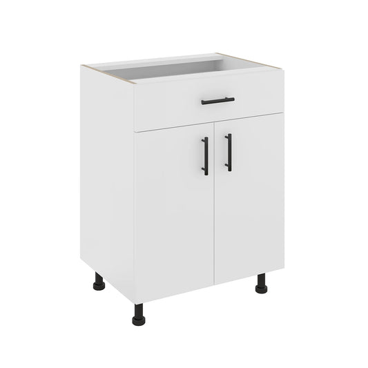 Corp Baza haaus Karo, 1 Sertar, 2 Usi, Alb, 60 x 50 x 80 cm