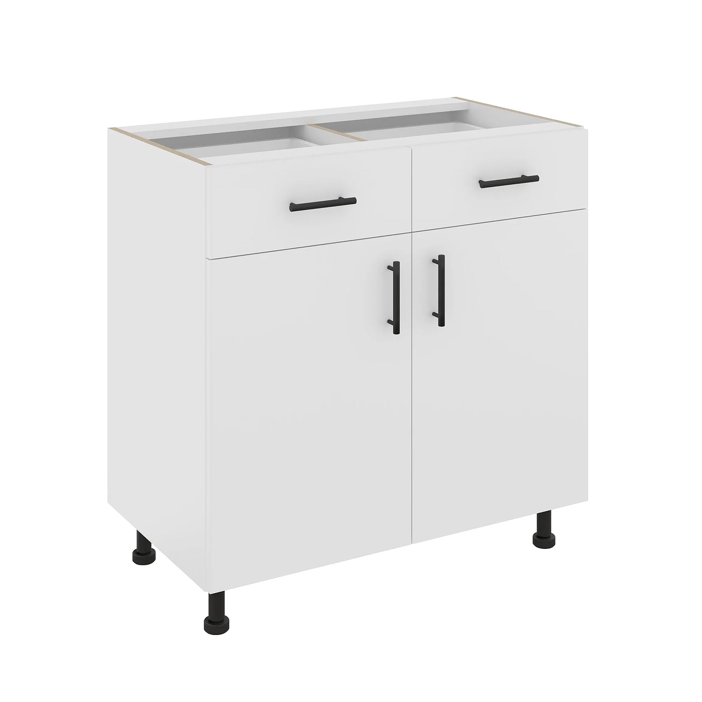 Corp Baza haaus Karo, 2 Sertare, 2 Usi, Alb, 80 x 50 x 80 cm