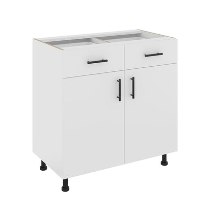 Corp Baza haaus Karo, 2 Sertare, 2 Usi, Alb, 80 x 50 x 80 cm
