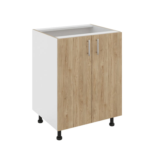 Corp Baza haaus Karo, 2 Usi, Lemn Natural/Alb, 60 x 50 x 80 cm